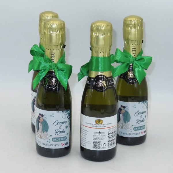 Marturie nunta, Sticluta Vin Spumant - personalizata - ALIF407002 - imagine 2