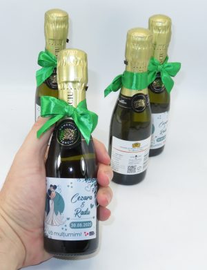 Marturie nunta, Sticluta Vin Spumant – personalizata – ILIF407002