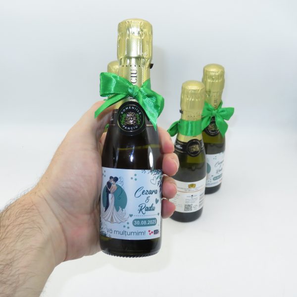 Marturie nunta, Sticluta Vin Spumant - personalizata - ALIF407002 - imagine 4