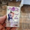 Marturie nunta personalizata, tema mov lila, cu magnet, 80x45mm ILIF406025 (2)