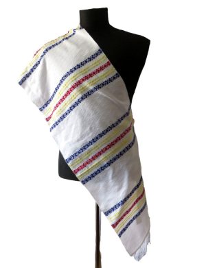 Prosop traditional pentru nunta, alb & tricolor, 200×35 cm – ILIF407027