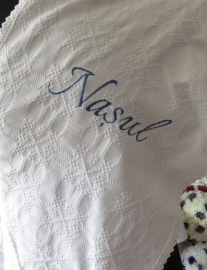 Prosop traditional pentru nunta, brodat Nasul, alb, 200×35 cm – ILIF407029