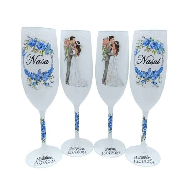 Set 4 pahare personalizate pentru miri si nasi FEIS407001 (1)