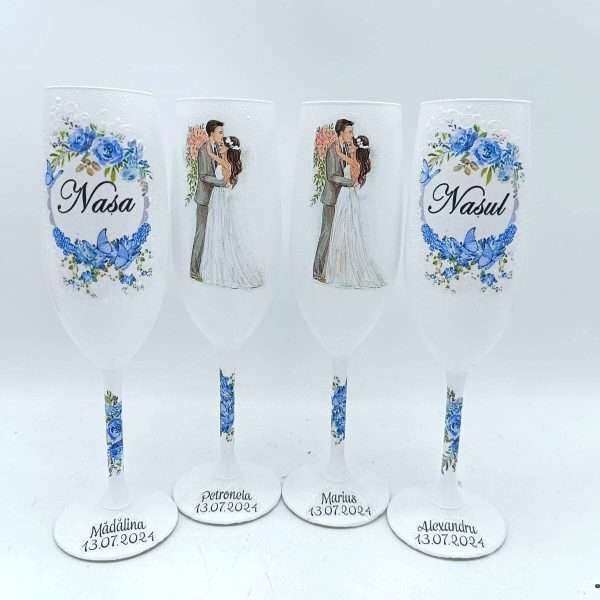 Set 4 pahare personalizate pentru miri si nasi FEIS407001 (3)