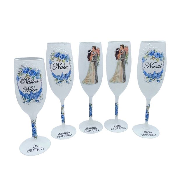 Set 5 pahare personalizate pentru miri, nasi si nasa mica FEIS407025 (1)