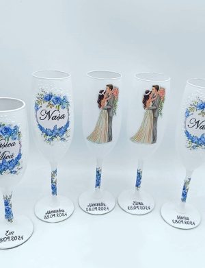 Set 5 pahare personalizate pentru miri, nasi si nasa mica – FEIS407025