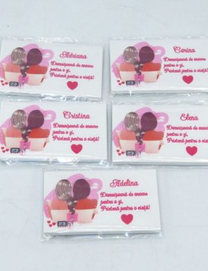 Set 5 placute Domnisoara de onoare personalizate, cu magnet, 80x45mm – ILIF407032