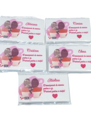 Set 5 placute Domnisoara de onoare personalizate, cu magnet, 80x45mm – ILIF407032