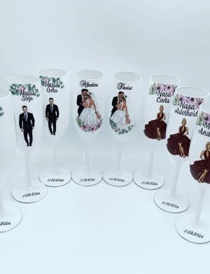 Set 8 pahare personalizate pentru miri, nasi & mosi – FEIS407011