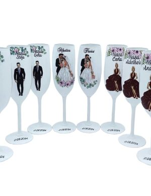 Set 8 pahare personalizate pentru miri, nasi & mosi – FEIS407011