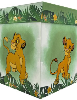 Cutie dar (bani) botez, nepersonalizata, design Jungle-Safari verde cu Simba, dim. 21x21x26 cm – MIBC407002