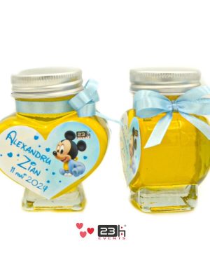 Mărturii dulci cu miere, baby Mickey mouse, bleo, handmade Iubire, borcan 90 gr – MIBC407016