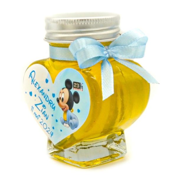 marturii miere inima personalizate pentru botez cu baby mickey mouse 2