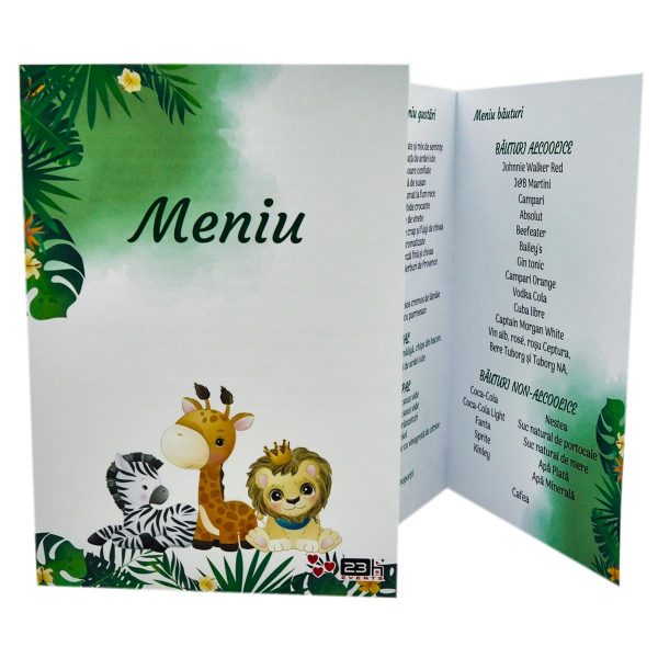 meniu tematic jungle cu animalute 1