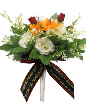 Buchet Mireasa din flori de matase, Traditional ILIF408019 (4)