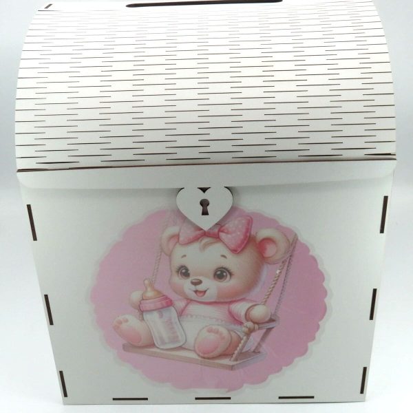 Cutie Dar Botez, Fetita, din placaj lemn, dim. 26x26x31 cm ILIF408021 (2)