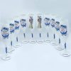 Set 10 pahare personalizate pentru miri si nasi, flori albastre FEIS408003 (2)