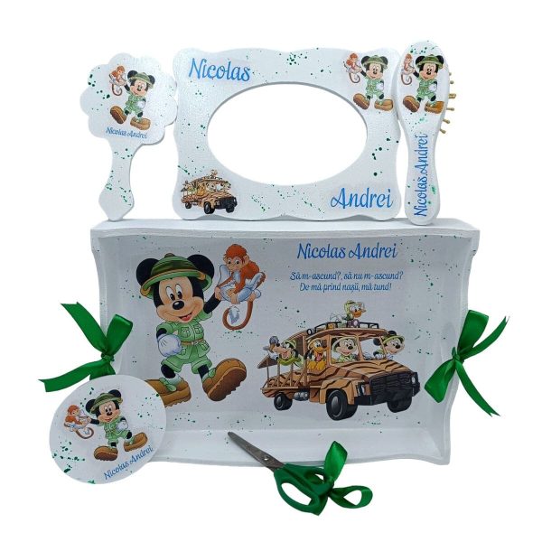 Set Tavita Mot (turta), Mickey in Safari, model personalizat cu 6 piese FEIS408008 (1)