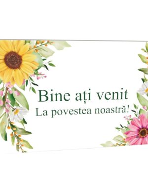 Tablou Bine ati Venit nunta, Nepersonalizat, Floarea-soarelui, dim. 94 ×55 cm – ILIF408009