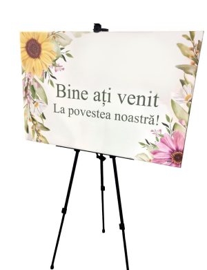 Tablou Bine ati Venit nunta, Nepersonalizat, Floarea-soarelui, dim. 94 ×55 cm – ILIF408009