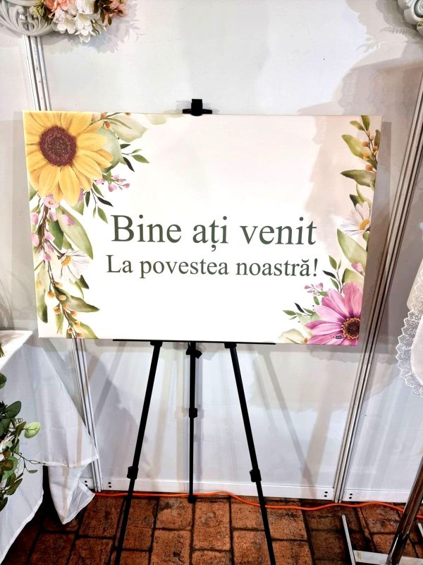 Tablou Bine ati Venit nunta, Nepersonalizat, Floarea soarelui, dim. 94 ×55 cm ILIF408009 (2)