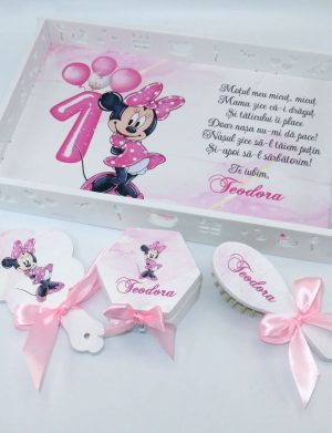 Tavita mot fetita, Minnie, model personalizat cu 4 piese – ILIF409018