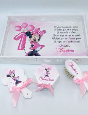 Tavita mot fetita, Minnie, model personalizat cu 4 piese – ILIF409018