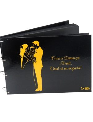 Guest Book – carte mesaje invitati, model deosebit negru, Familie – ILIF410002