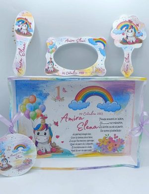 Set Tavita Mot (turta), Rainbow, model personalizat cu 5 piese – FEIS410007