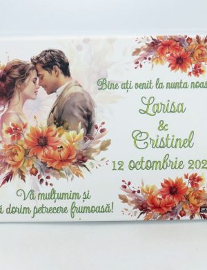 Tablou Bine ati Venit nunta, Personalizat, Toamna, dim. 94 ×55 cm – ILIF410017