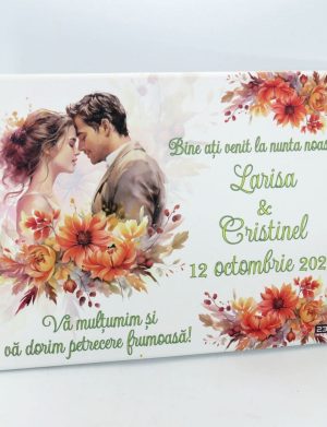 Tablou Bine ati Venit nunta, Personalizat, Toamna, dim. 94 ×55 cm – ILIF410017