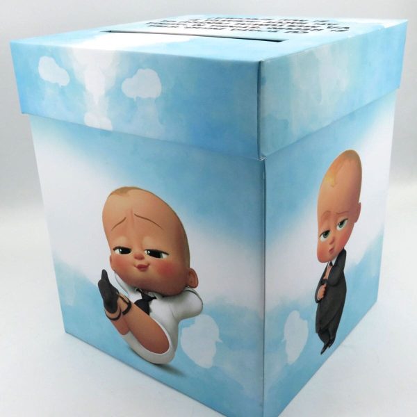 Cutie dar (bani) botez, nepersonalizata, design Boss Baby, bleu, dim. 21x21x26 cm MIBC411004 (5)