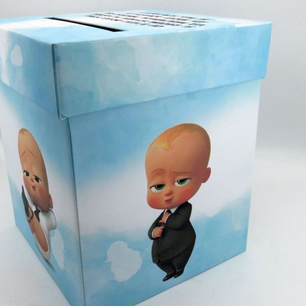 Cutie dar (bani) botez, nepersonalizata, design Boss Baby, bleu, dim. 21x21x26 cm MIBC411004 (6)