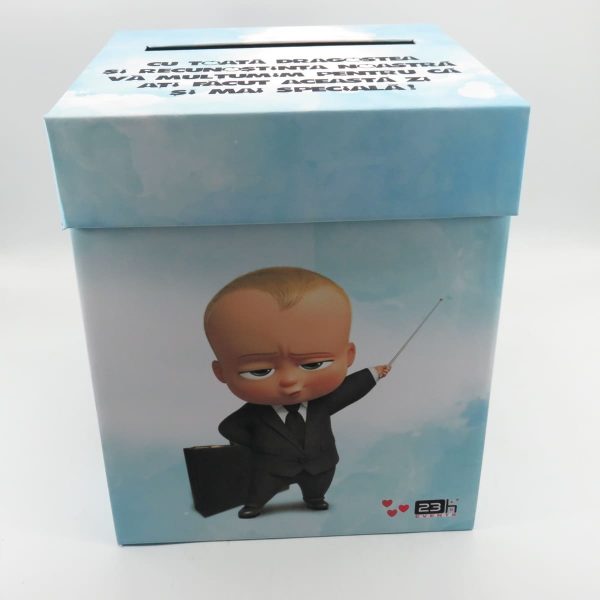 Cutie dar (bani) botez, nepersonalizata, design Boss Baby, bleu, dim. 21x21x26 cm MIBC411004 (8)