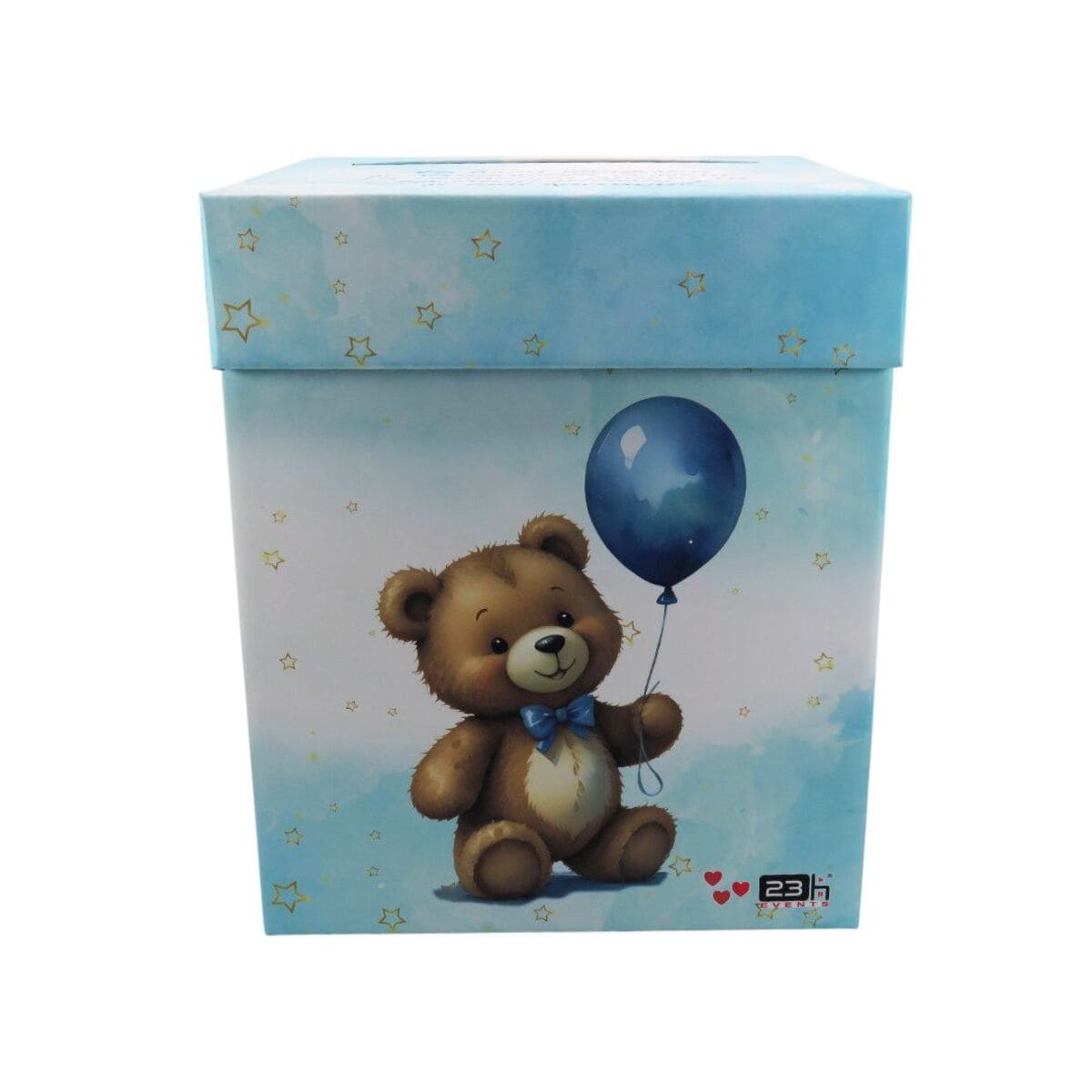 Cutie dar (bani) botez, nepersonalizata, design Ursulet, bleu, dim. 21x21x26 cm MIBC411002 (2)