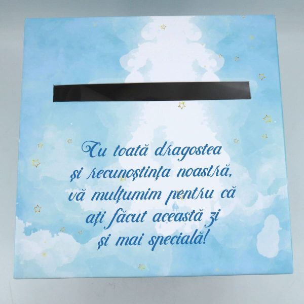 Cutie dar (bani) botez, nepersonalizata, design Ursulet, bleu, dim. 21x21x26 cm MIBC411002 (4)