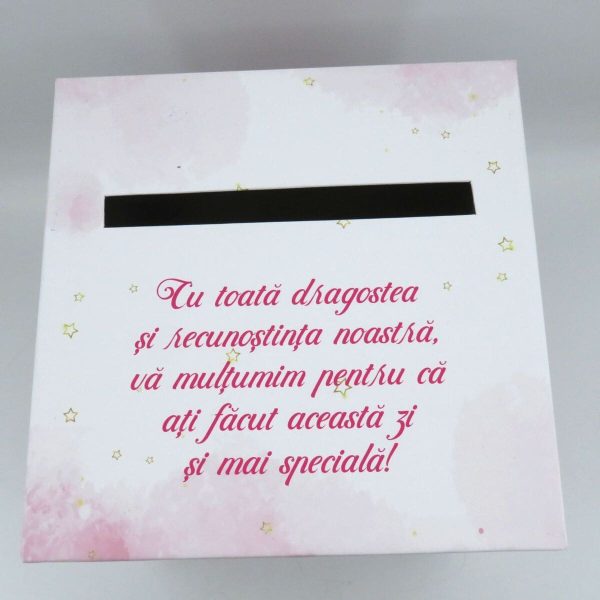 Cutie dar (bani) botez, nepersonalizata, design Ursulet, roz, dim. 21x21x26 cm MIBC411003 (3)