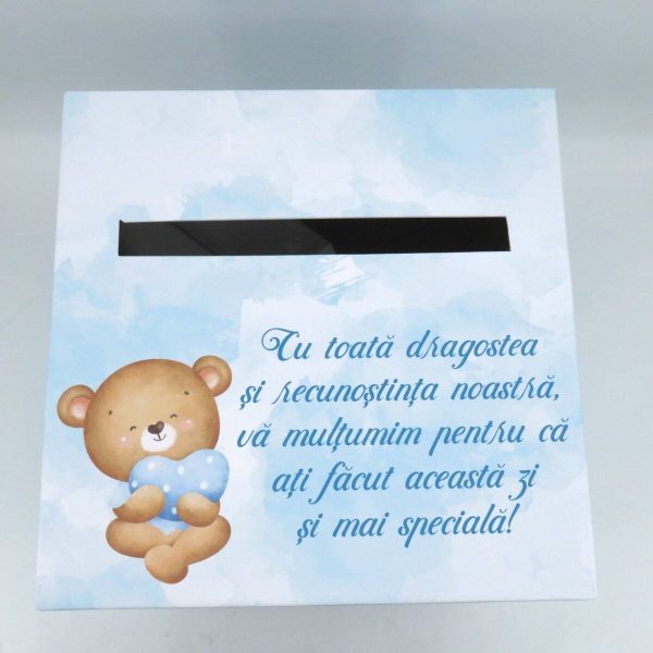 Cutie dar (bani) nunta & botez, nepersonalizata, bleu, dim. 21x21x26 cm MIBC411005 (4)