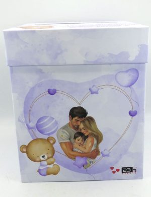 Cutie dar (bani) nunta & botez, nepersonalizata, mov, dim. 21x21x26 cm – MIBC411006