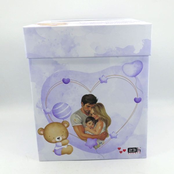 Cutie dar (bani) nunta & botez, nepersonalizata, mov, dim. 21x21x26 cm MIBC411006 (4)