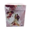 Cutie dar (bani) nunta, nepersonalizata, design floral grena, dim. 21x21x26 cm MIBC411011 (3)