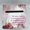 Cutie dar (bani) nunta, nepersonalizata, design floral grena, dim. 21x21x26 cm MIBC411011 (4)