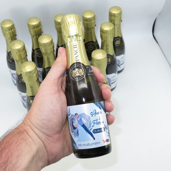 Marturie nunta, Sticluta Vin Spumant - personalizata - ILIF411014 - imagine 2