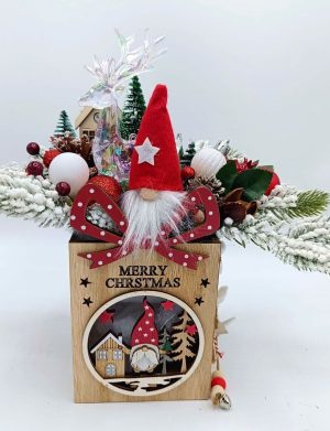 Ornament Handmade de Craciun pe suport de lemn – Merry Christmas – FEIS411010