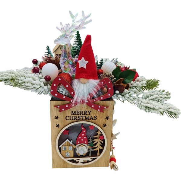 Ornament Handmade de Craciun pe suport de lemn Merry Christmas FEIS411010 (1)