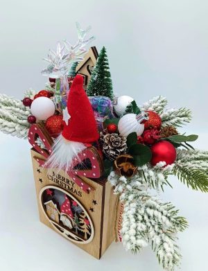 Ornament Handmade de Craciun pe suport de lemn – Merry Christmas – FEIS411010