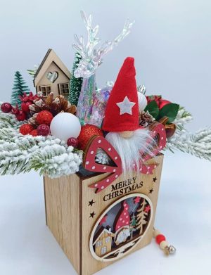 Ornament Handmade de Craciun pe suport de lemn – Merry Christmas – FEIS411010