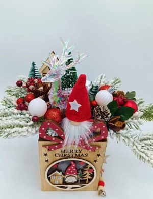 Ornament Handmade de Craciun pe suport de lemn – Merry Christmas – FEIS411010