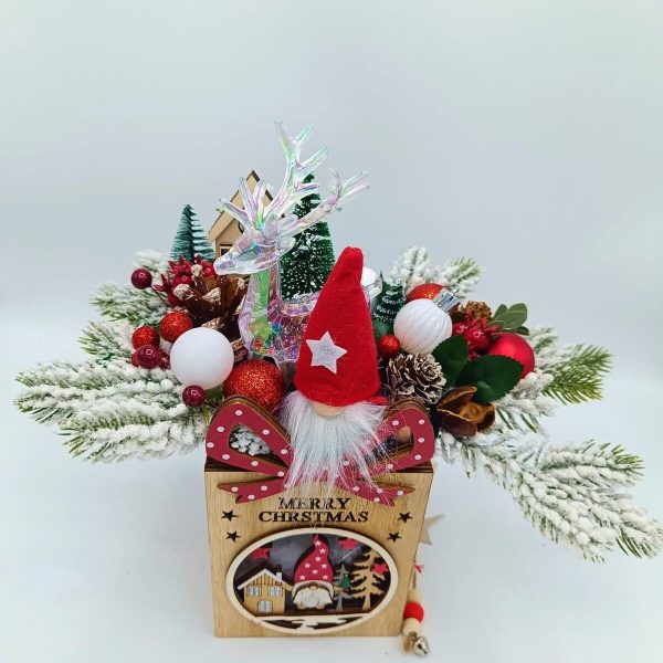 Ornament Handmade de Craciun pe suport de lemn Merry Christmas FEIS412009 (4)