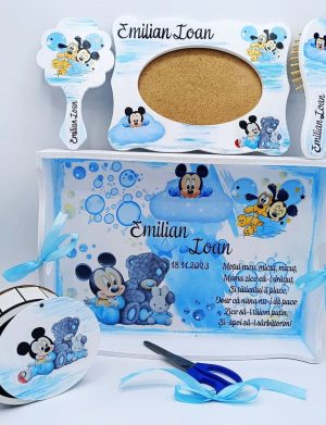 Set Tavita Mot (turta), Mickey si Baloanele de sapun, model personalizat cu 6 piese – FEIS412005